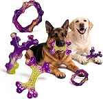Frienhund Jouets de chien pour les brochettes agressives: Jouet de chien dur pour les grands chiens, 3-Pack Jouets de chien indestructibles pour les garder occupés, Jouet à mâcher de chien pour les grandes races, Jouets pour chiens sûrs et non toxiques, Violet