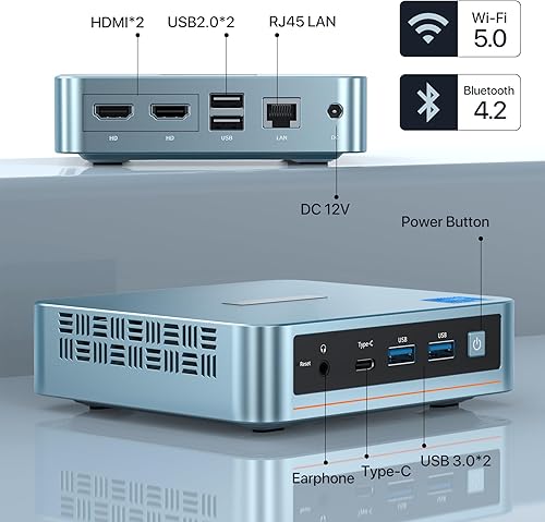 Miniatura 3 de PELADN Mini PC N95 WI-6, Intel 12 generación Alder Lake - N95 (hasta 3.4 GHz), 16 GB DDR4 3200 Mhz RAM 512 GB M.2 PCIe SSD, soporte de computadora