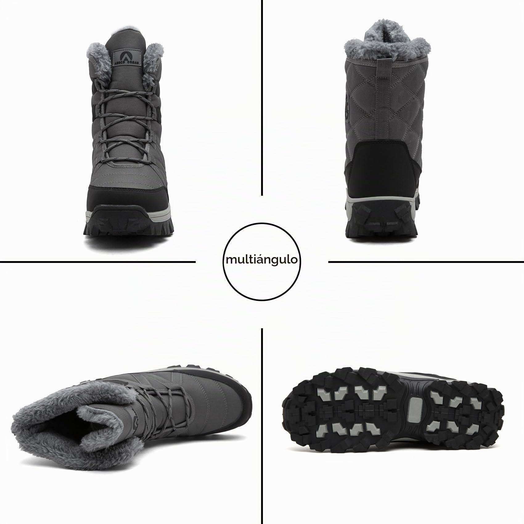 Botas de Nieve Hombre Impermeables Botines para Invierno Forro CálidoAntideslizante Botas de Senderismo