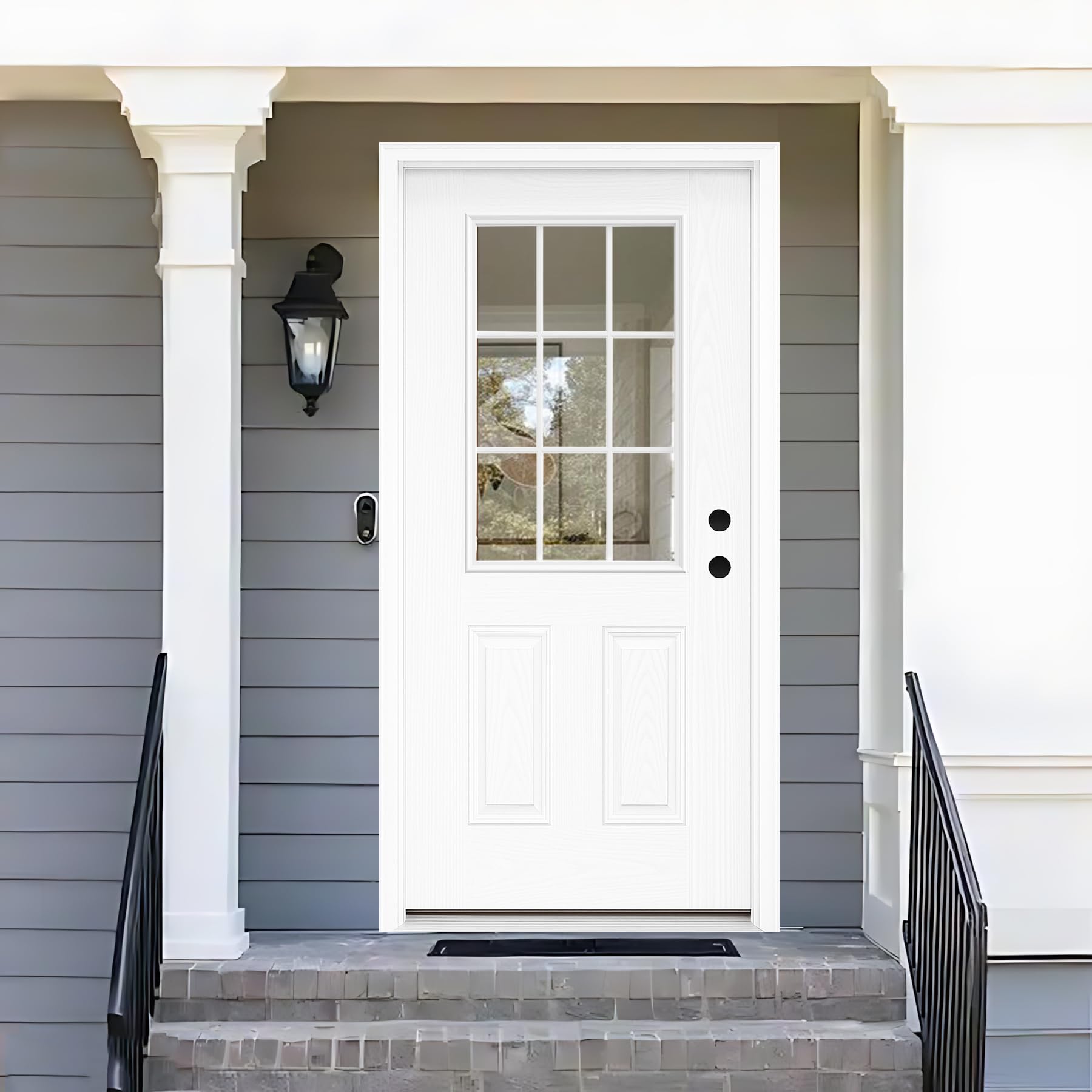 Fiberglass Exterior Door with Brickmould, 36'' x 80'' Front Entry