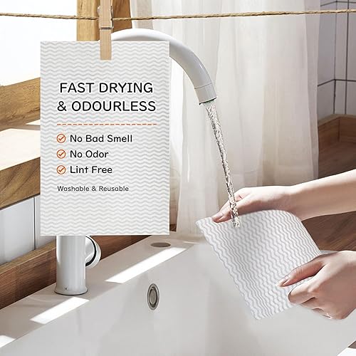 Miniatura 4 de Paños desechables para limpieza, paños de limpieza reutilizables, trapos de cocina para lavar platos, 40 hojas por rollo, 6 rollos por caja, patrón