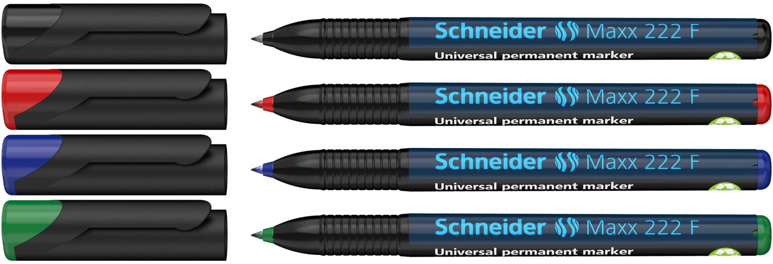 Schneider Maxx 222 F 0.7mm Universal Marker 112294, 4x (Black - Red - Blue - Green)