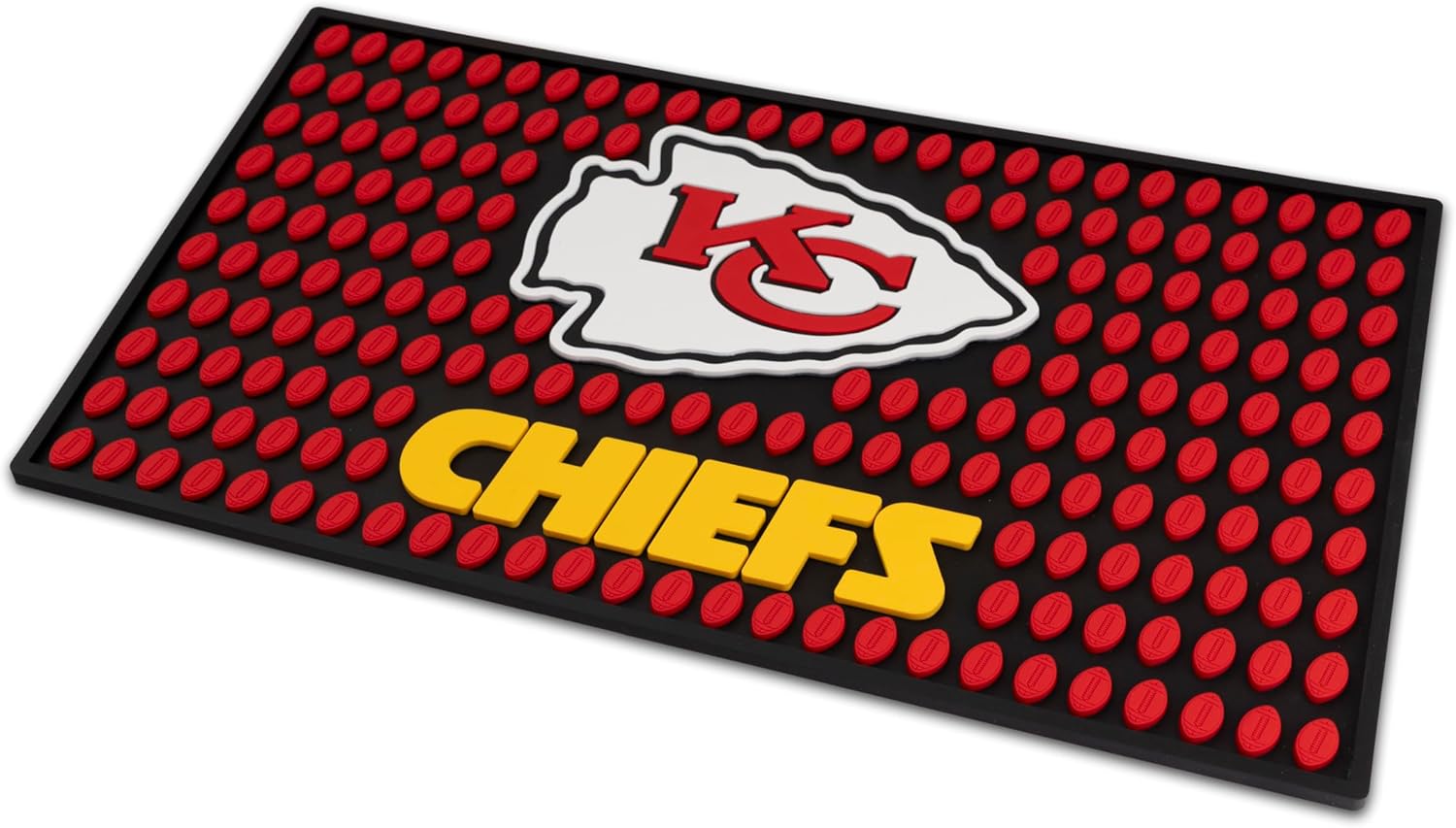 The Memory Company Officially Licensed NFL Bar Mat - Non-Slip Rubber Heavy-Duty, for Countertop & Home Bar, Large 19” x 11”