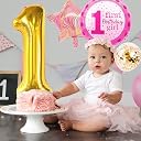 AMFIN® 1st Birthday Decoration For Girls / 1st Pink Theme Foil / 1st Birthday combo Kit/Photo Booth Backdrop Decoration materials / 1st Birth Day Party Decor gallery image