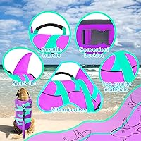 Vista 30 de Chaleco salvavidas de tiburón para perro, chaleco salvavidas ajustable para nadar con asa de rescate