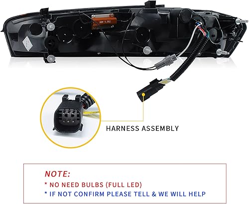 Miniatura 3 de VLAND - Luces traseras LED ahumadas y transparentes compatibles con Chevrolet Chevy Camaro Coupe 2016 2017 2018 con luces direccionales rojas