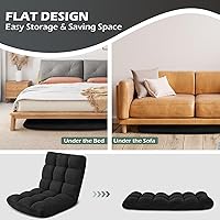 Vista 92 de Silla plegable para juegos de suelo de 14 posiciones, acolchada y ajustable, con algodón transpirable y terciopelo coral agradable a la piel