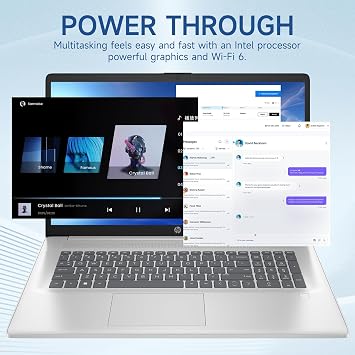 HP Essential 2025 Laptop, 17.3 FHD, CORE 7 (Beats i7 1355), 64GB RAM, 2TB SSD, FP Reader, Backlit KB, Webcam, Wi-Fi 6, Windows 11 Home, Silver, Bundle with PCO Laptop Cooler