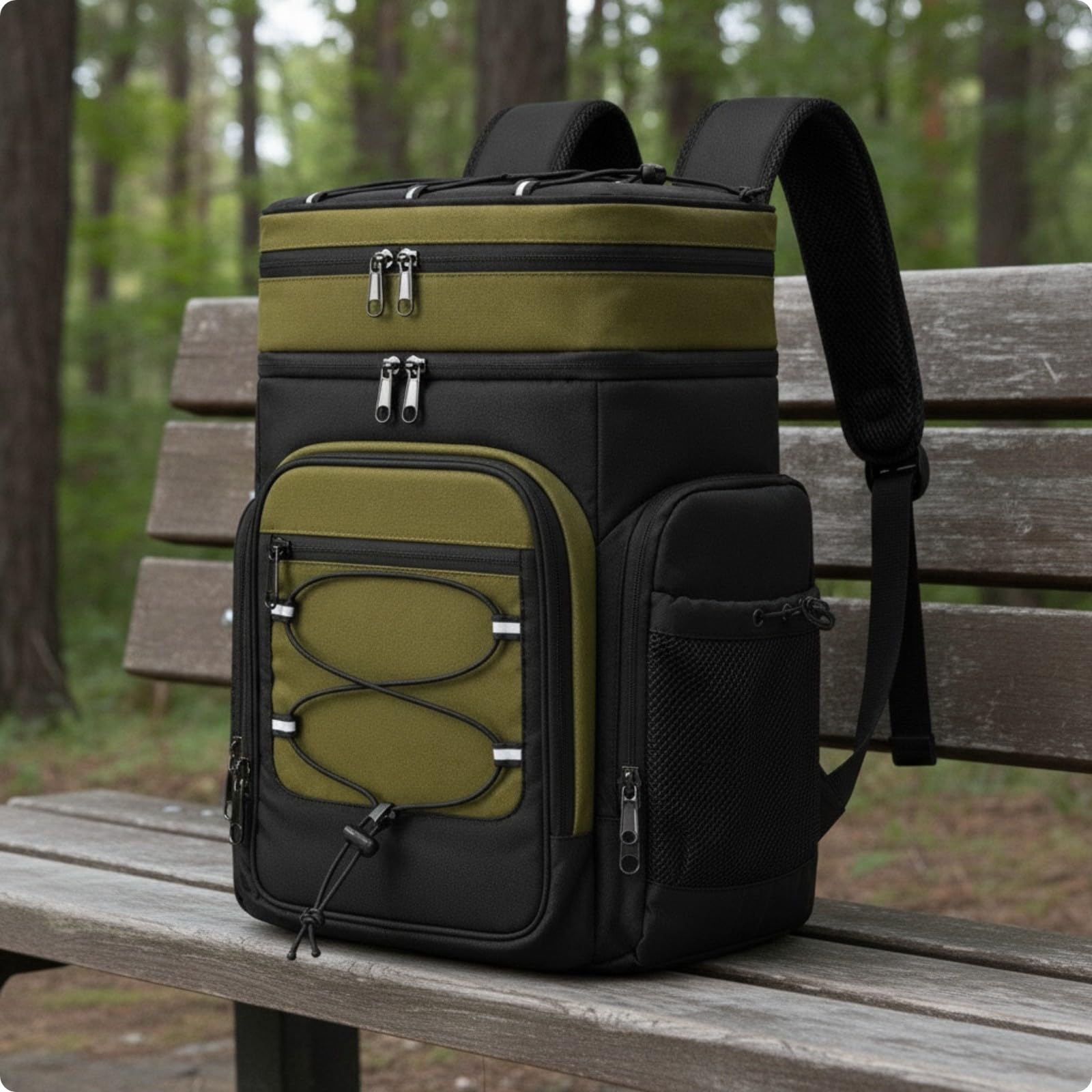 kowaku Bolsa Aislada con Forro Resisn Acolchada, Mochila Térmica con Correas Acolchadas, Isotérmica, para Picnic, Camping, Senrismo