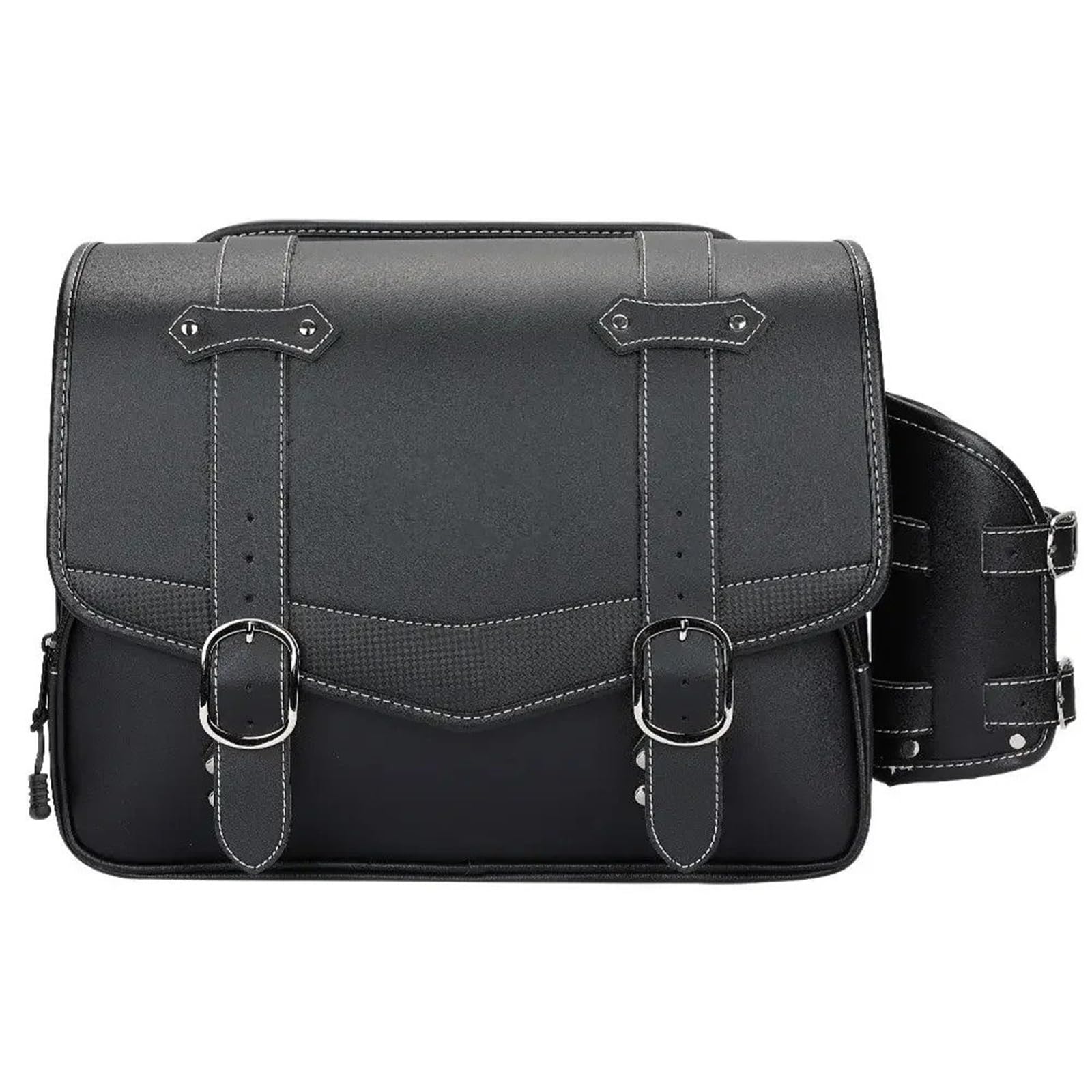Sacoches Latérales De Moto 15 L en Cuir Étanche pour XL883L pour XL1200NS(Black Bag)