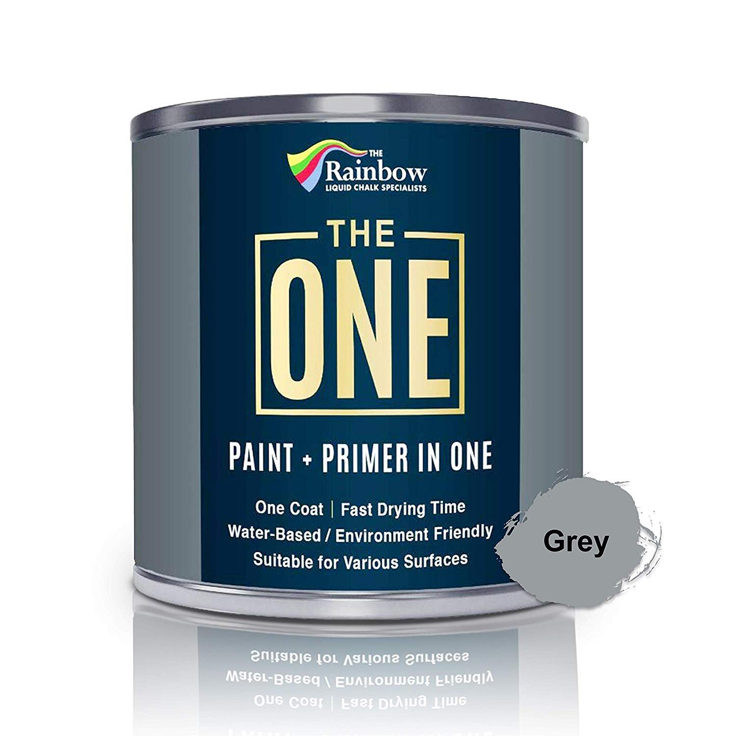 THE ONE All-In-One Paint & Primer - Grey Gloss, 1 L | Multi-Surface 1 Coat Formula | Easy Indoor & Outdoor Decorating for Home & Garden Walls, Floors & Furniture | Durable, Water-Based & Low VOC