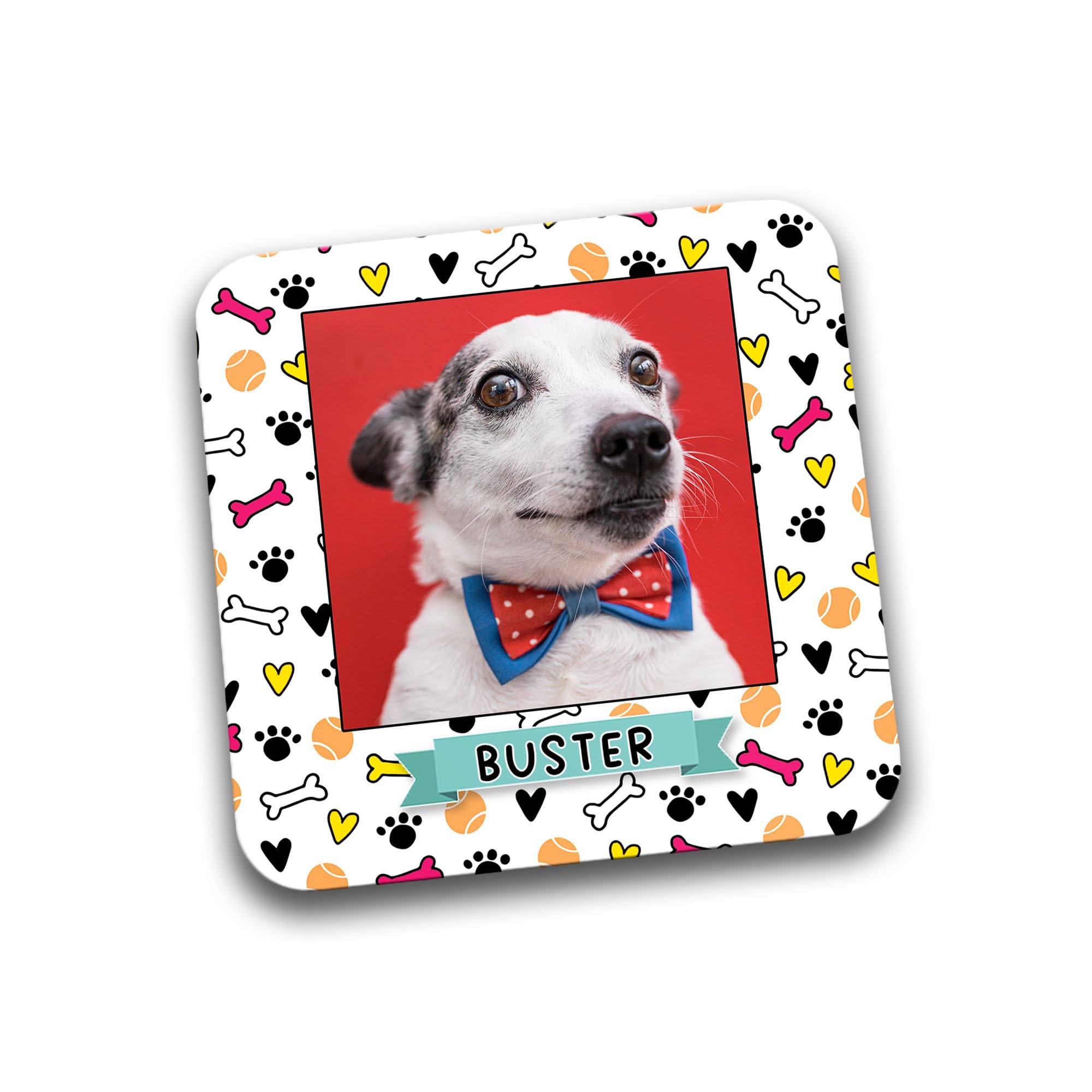 Rib Ticklerz Multicolour - Personalised Dog Photo Mug Coaster Gifts From The Dog Drinks Coaster Dog Dad Father's Day Birthday Gift Dog Mum Present Dog Daddy Mummy Gift - Dc206