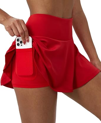 SPVISE Tennis Skirt for Women Athletic Skirts with Shorts Golf Skort Pocket High Waisted Pleated Skorts Pickleball Casual
