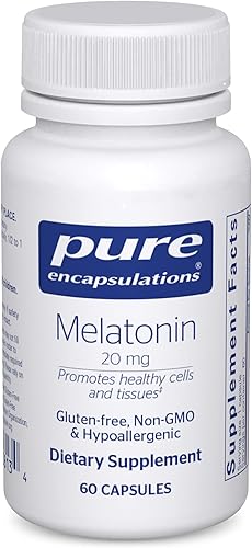 Pure Encapsulations Melatonina 20 mg  Suplemento para apoyar ciclos naturales del sueño, células y tejidos*  60 cápsulas disponible en Yaxa Colombia