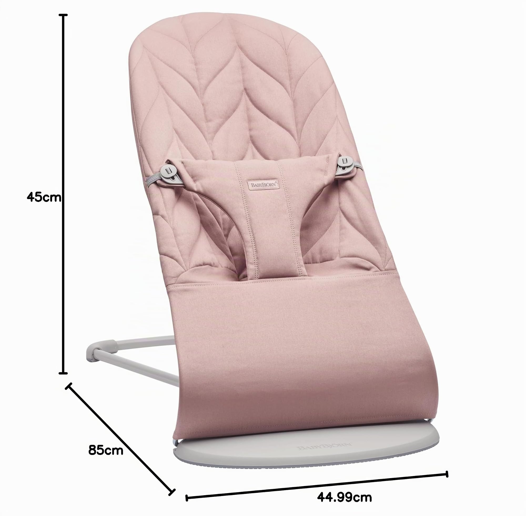 BabyBjörn Transat Bliss, Tissé, Matelassage pétale, Rose poudré