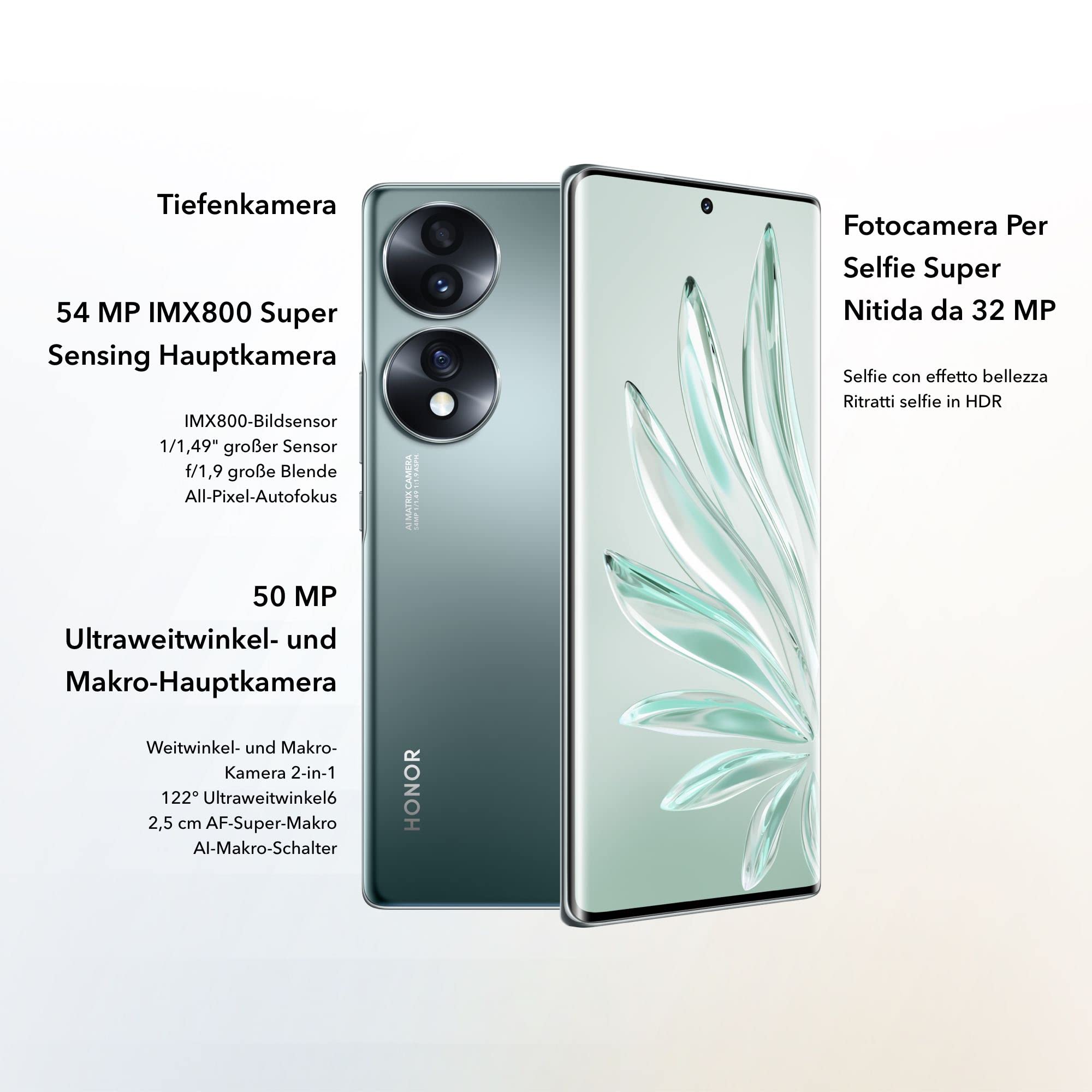 HONOR 70 5G Smartphone 8+128 GB Curvo - Dettaglio