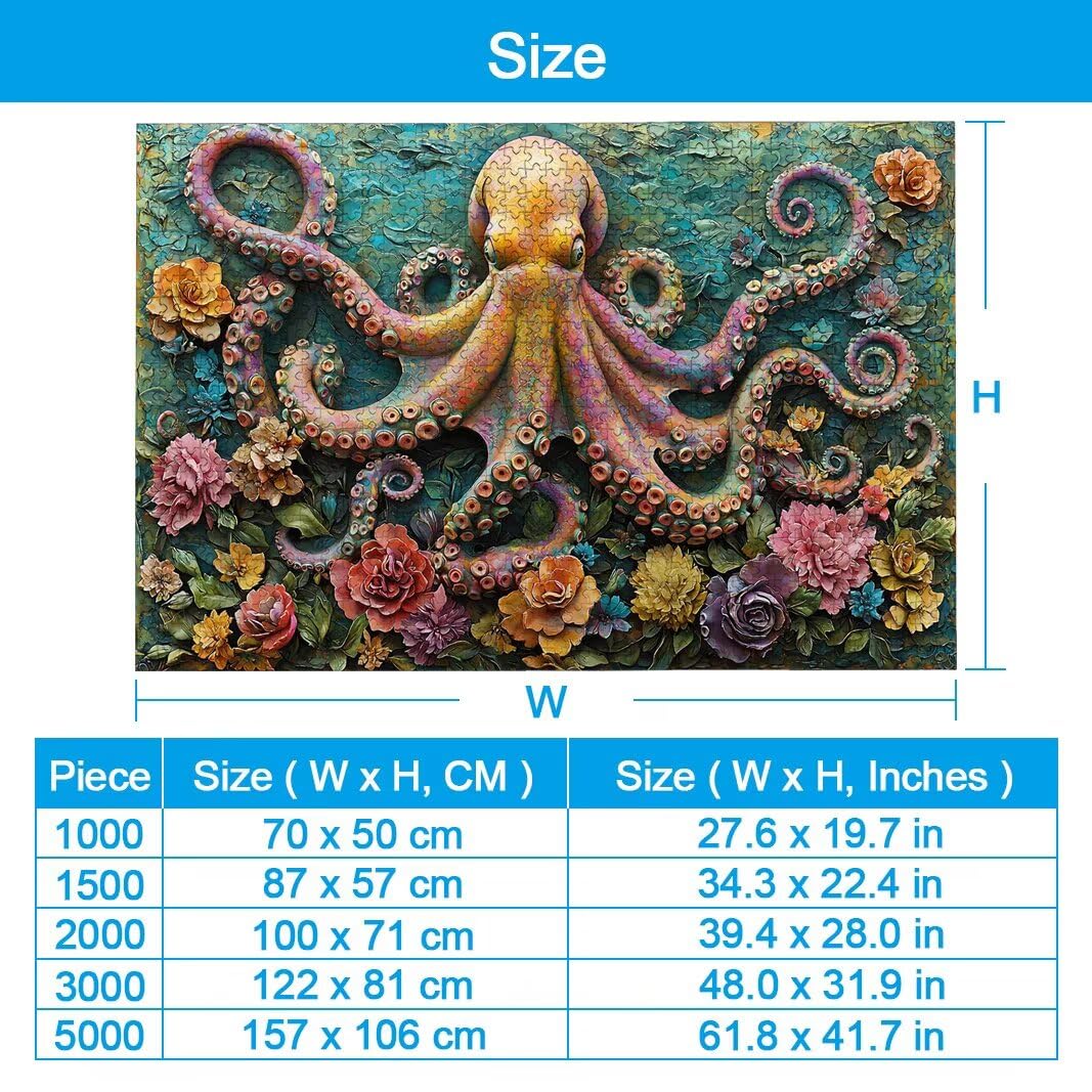 Puzzle dla dorosłych, 1500 sztuk, ośmiornica dla dorosłych -3030