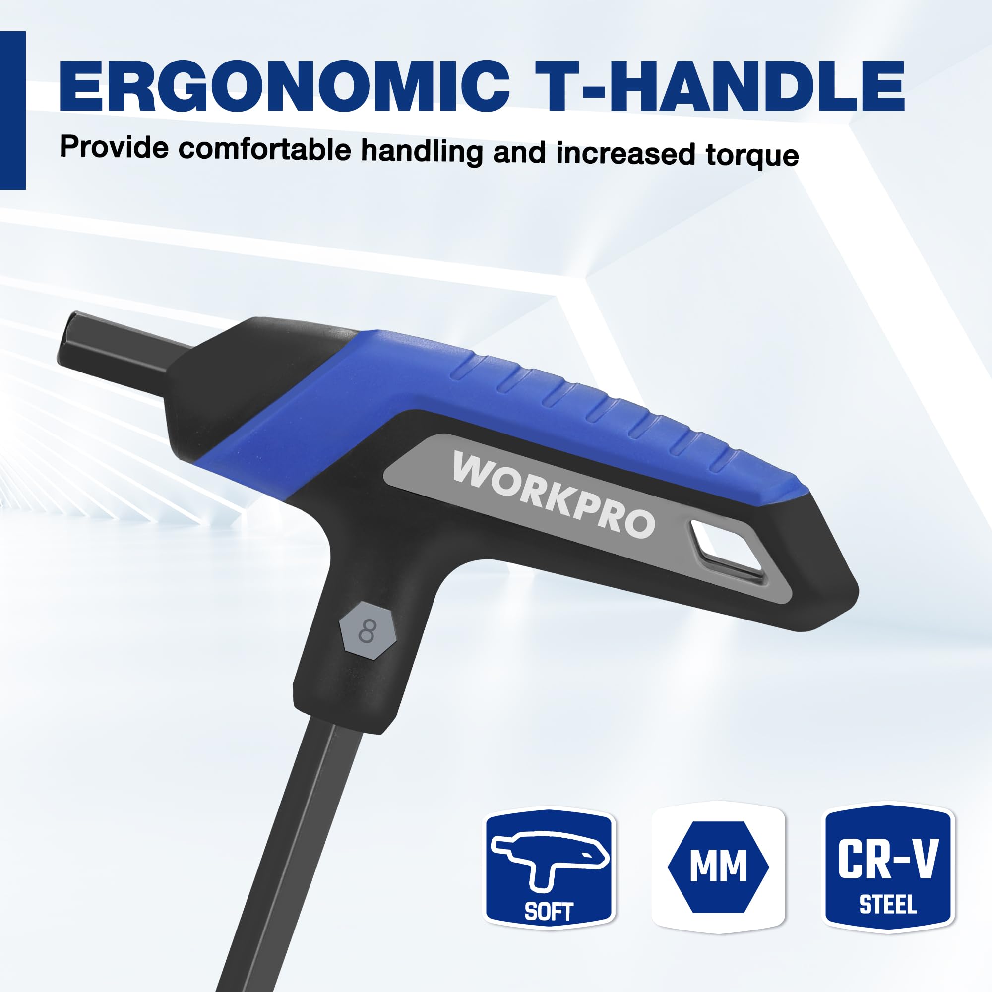WORKPRO T-Handle Hex Key Set - Metric & SAE -7