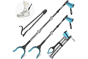 Saker 3pc Heavy Duty Reachers and Grabbers for Seniors. 44" Grabber Reacher...