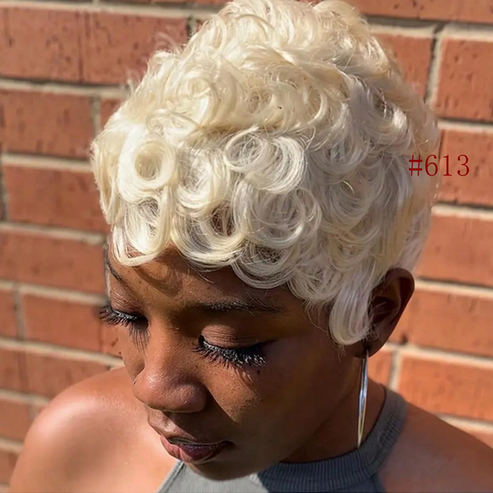 Amazon.com : TotoTwinkle No Glue Pixie Cut Human Hair Wig 
