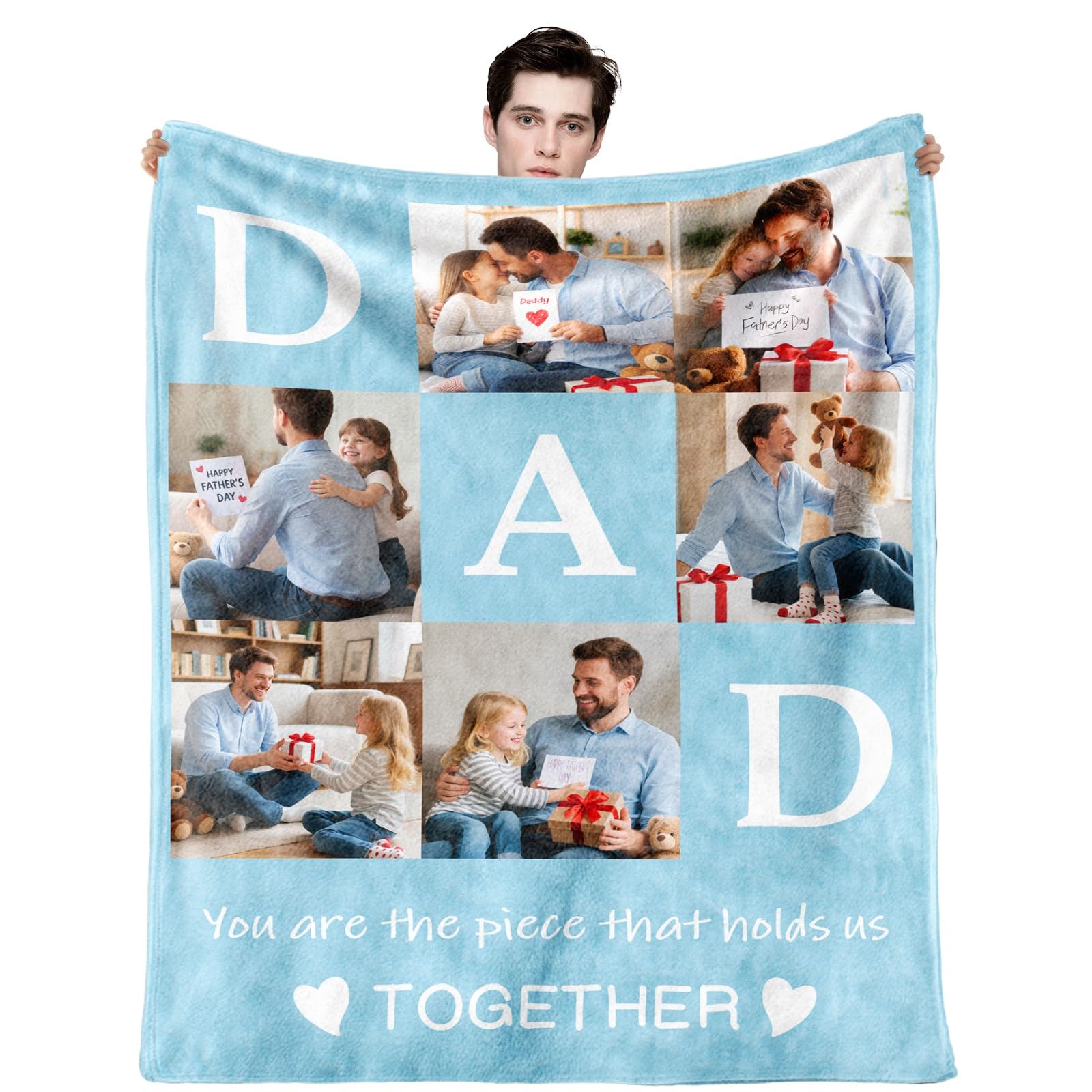 Sleeleece Personalised Gifts for Dad from Daughter Son,Personalised Blanket,Dad Blankets with Photos,personalised, Custom Blanket,photo blankets,Birthday Gifts for Daddy — image 1