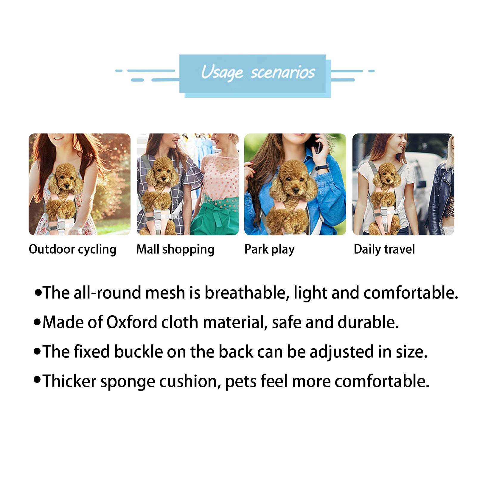 Hund Outdoor Front Holder Bag Carrier Verdickte Kleidung - zum Wandern (L)