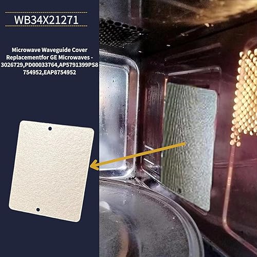 Miniatura 6 de YCeru 4 fundas de guía de ondas de microondas WB34X21271 y 3026729 compatibles con GE General Electric Hotpoint RCA Sears Kenmore AP5791399 y