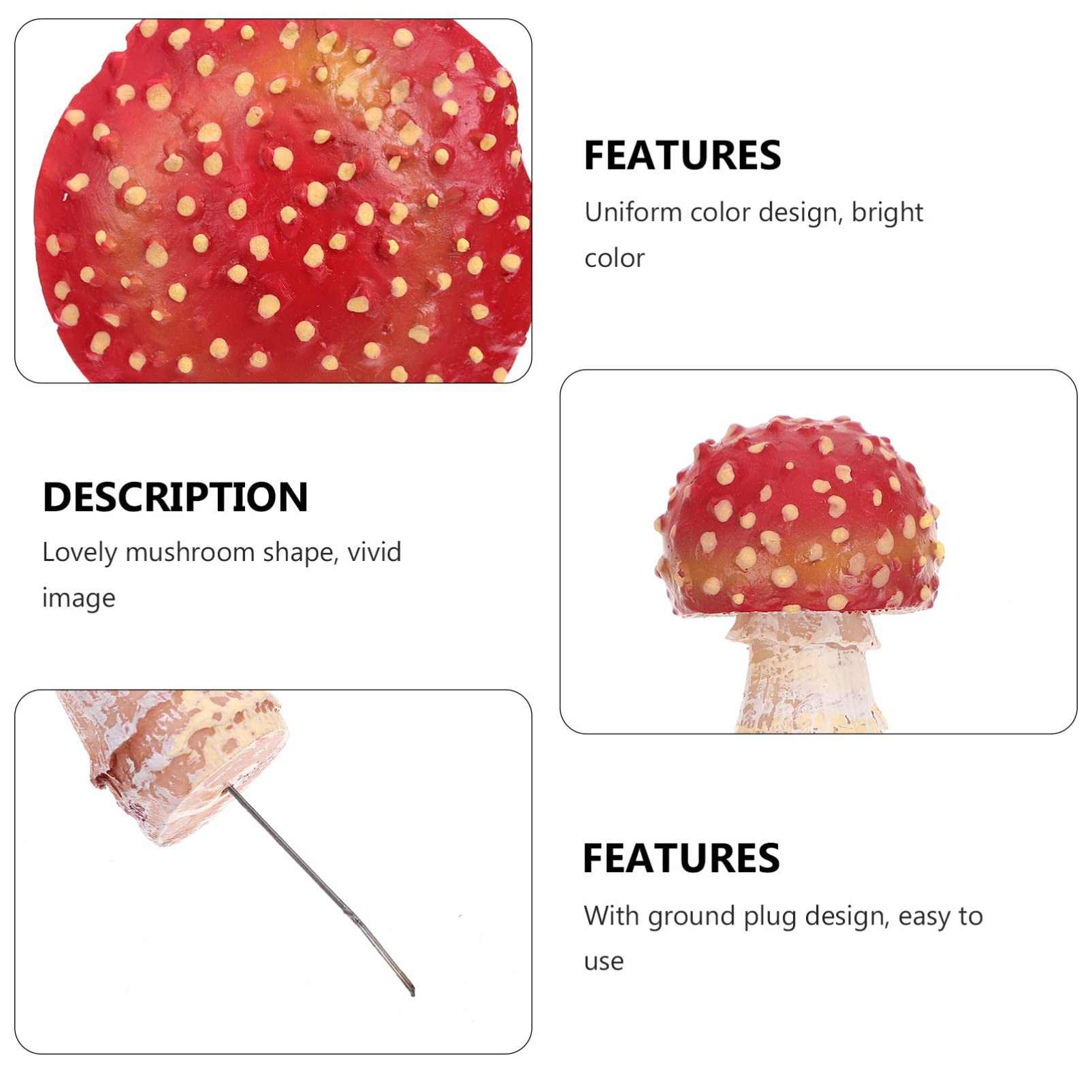 Abaodam 4 Sätze Teiliges Set Leuchtende Pilz Dekoration Für Garten Micro Landschaftsornament Harz Für Kreative Deko Und Sammler Von Miniaturen 3 Stück * 4