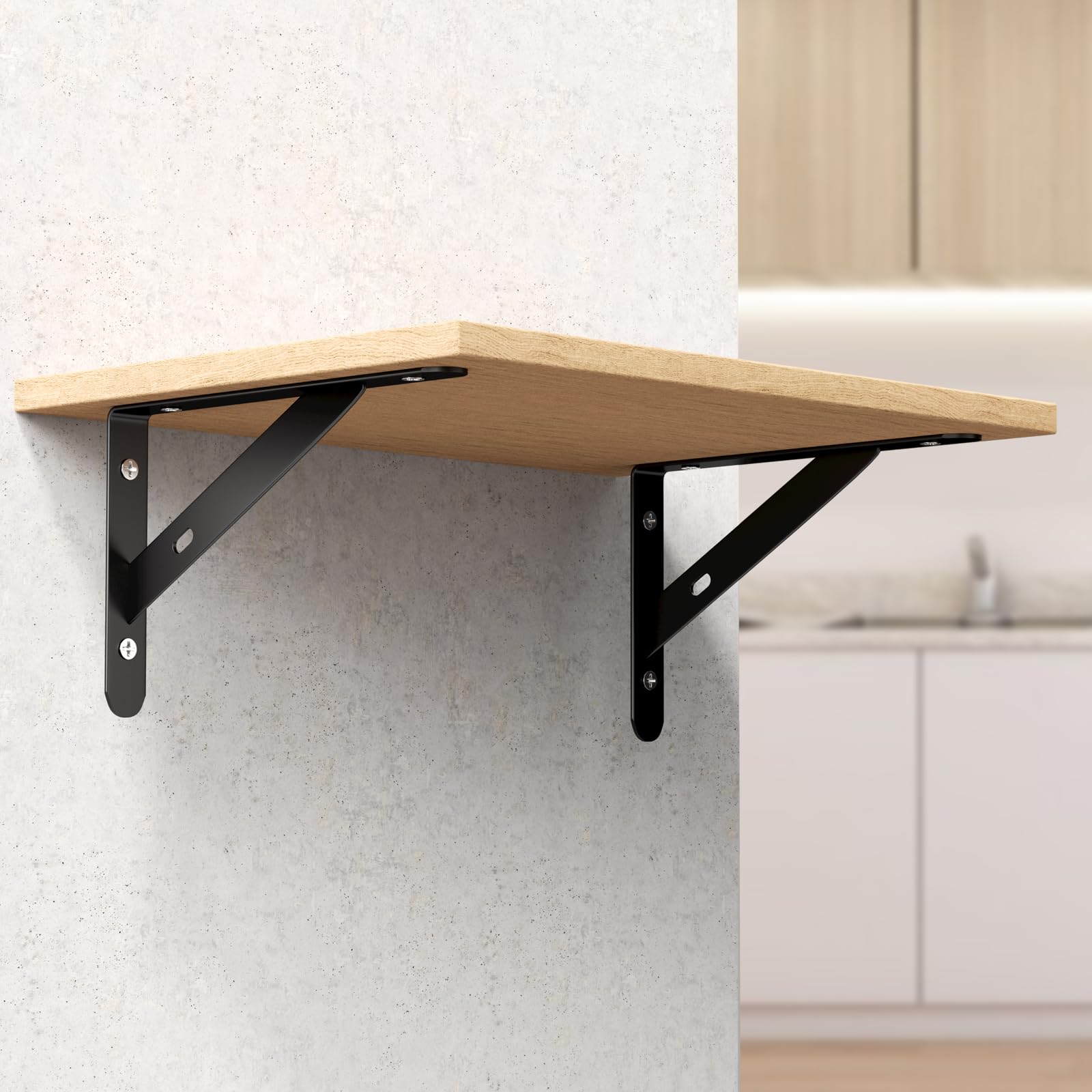 Avesteir 8 Pezzi 150 X 95 mm Mensole da Muro Parete, Staffe per Mensole Pesanti, Cremagliera per Mensole con Viti, Supporti per Mensole Triangolare, Staffa Angolare Nero, Staffe+e+Supporti+per+Mensole