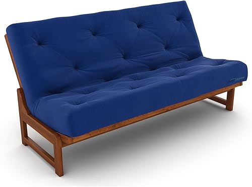 Miniatura 17 de Nirvana Futons Colchón de futón completo de 6 pulgadas, sarga azul marino, fabricado en Estados Unidos Azul marino (Navy Twill),Negro (Black