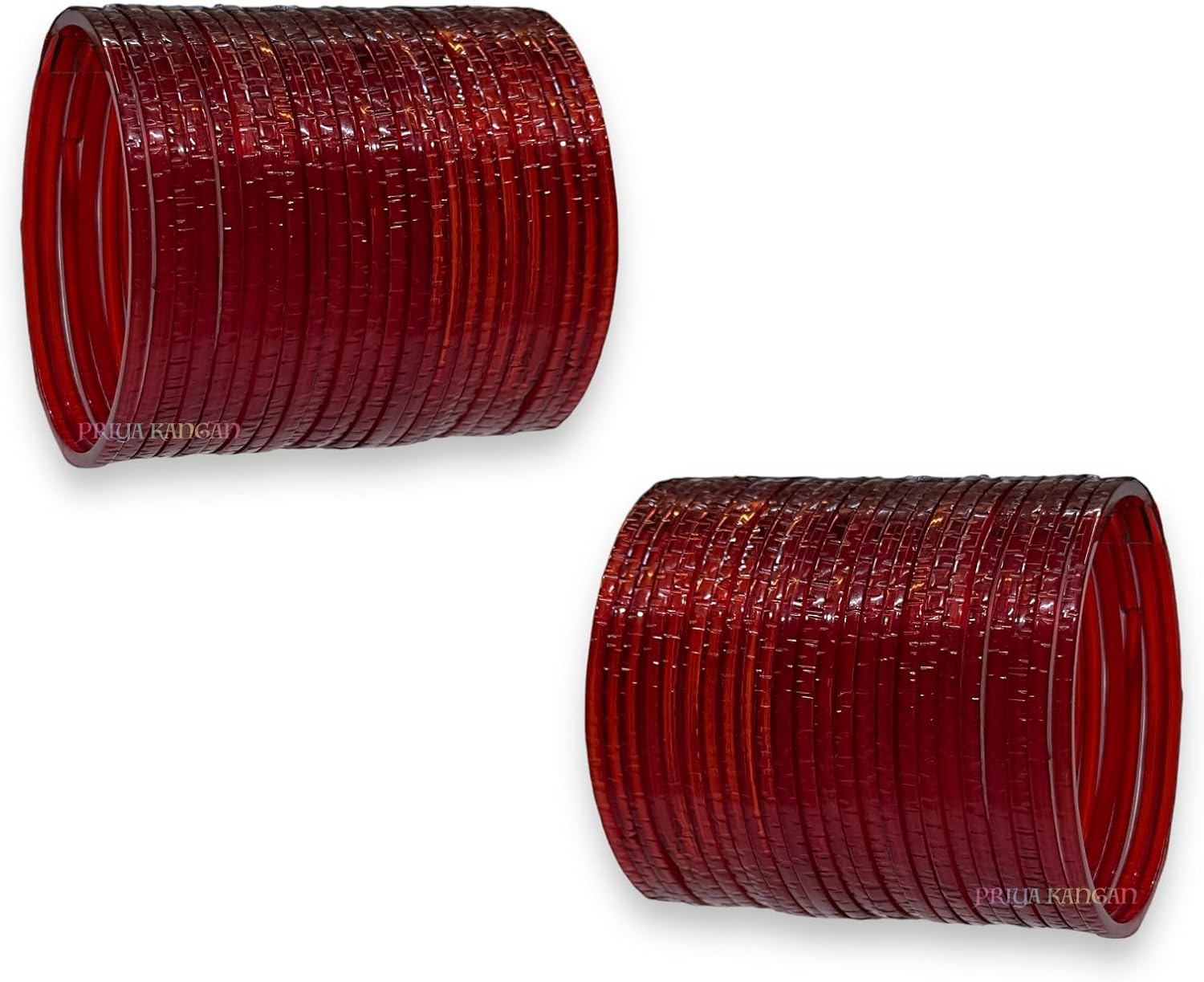 Exotic Plain/Simple Glass Bangle Shiny suitable for all occasion. Latest Indian Traditional Kaach Chudi/Bangles (Pack of 48 Bangles) (Self Cutting Red, 2.80 (Large))