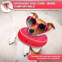 Vista 6 de Pitaya - Collar inflable para perro, cono de recuperación suave para perros y gatos grandes, medianos y pequeños, collar E ajustable, no bloquea