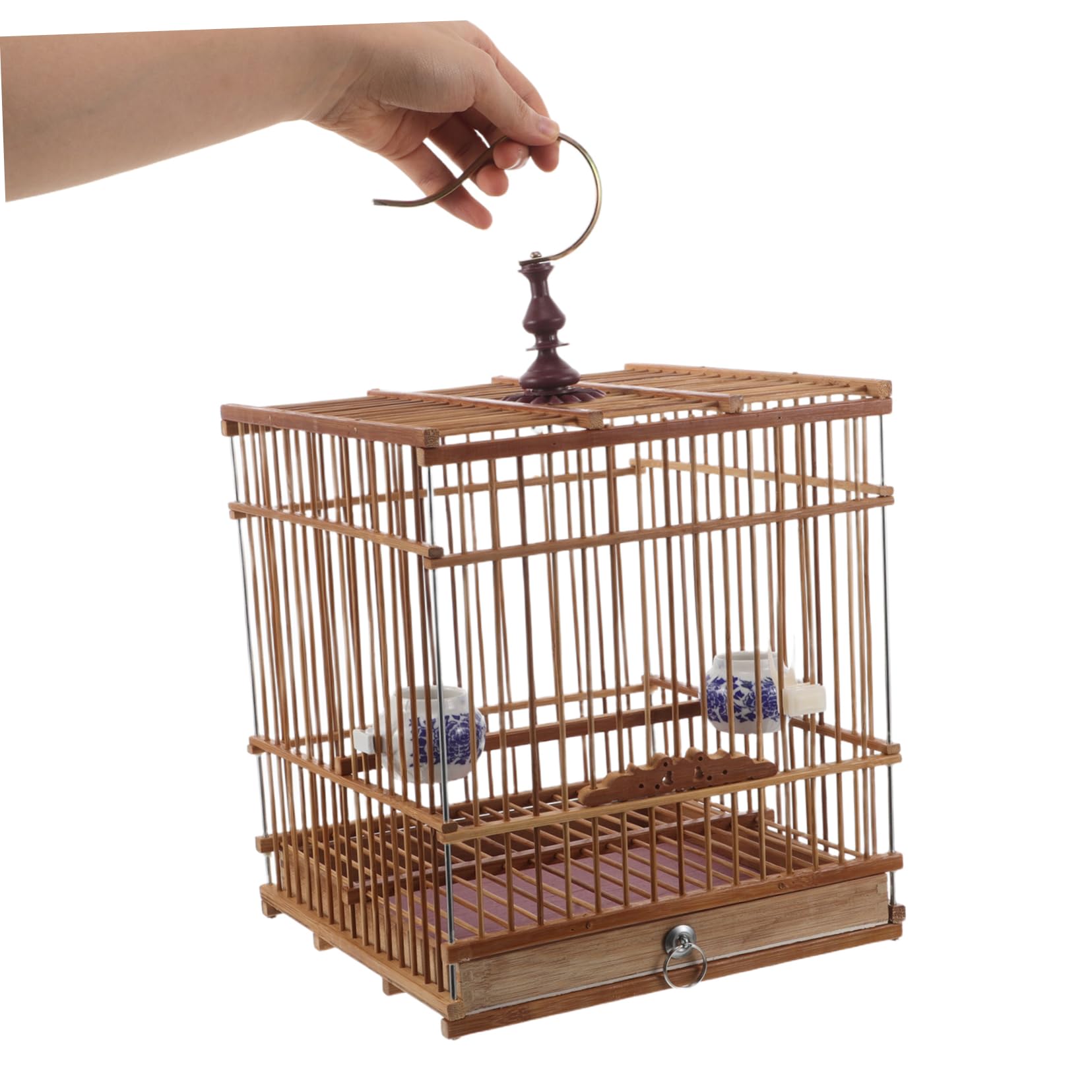 BESPORTBLE Cage à Oiseaux Bambou Habitat Rectangulaire pour Perruches Et Inséparables Support Décoratif pour Jardin Et Balcon