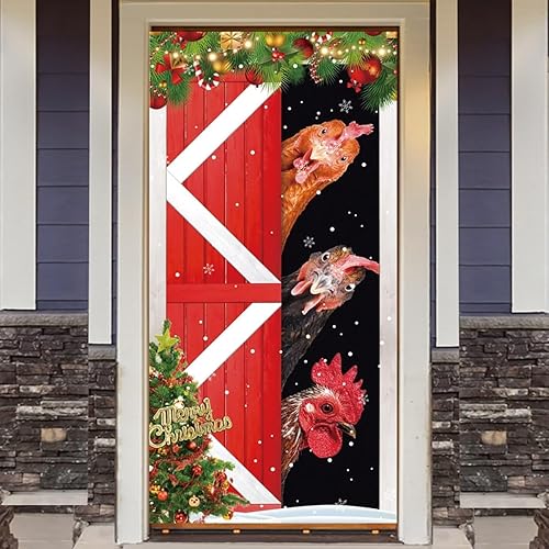 Miniatura 8 de Pancartas de decoración de Navidad, suministros de Feliz Navidad, hay algunos Ho en esta casa, cubierta de puerta de Papá Noel, decoración de puerta