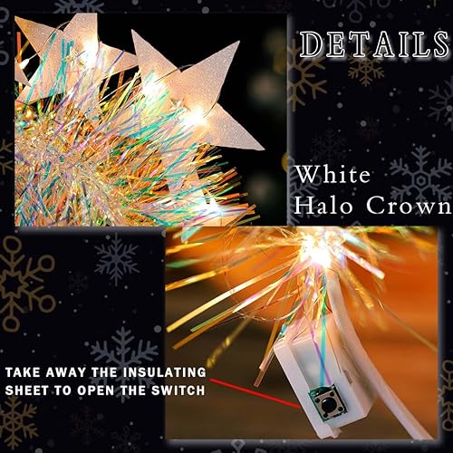 Miniatura 2 de Uranian Diademas de estrellas con purpurina para el cabello, diadema de cumpleaños iluminada, diadema de oropel brillante, diadema LED para fiesta