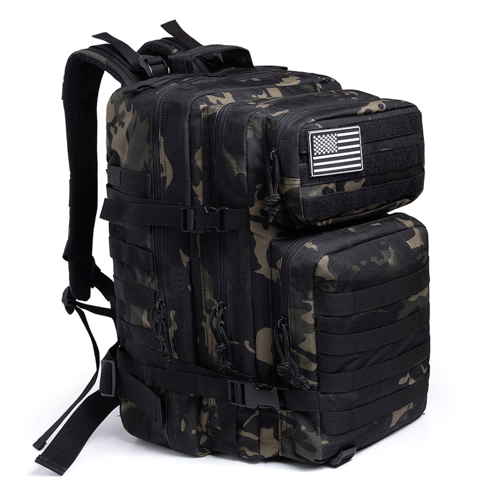 N-B Plecak wojskowy, wojskowy plecak taktyczny, 50 l, plecak na polowanie, trekking, wodoodporny, worek na robaki