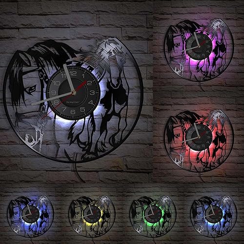 Reloj de pared LED con diseño de caballo de 12 pulgadas con 7 colores cambiantes, silencioso, sin tictac, caballo vintage, tótem, poni, animal, luz