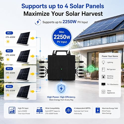 Micro-onduleur 2250W avec WiFi, 4 MPPT, IP67, kit Solaire Balcon - 2
