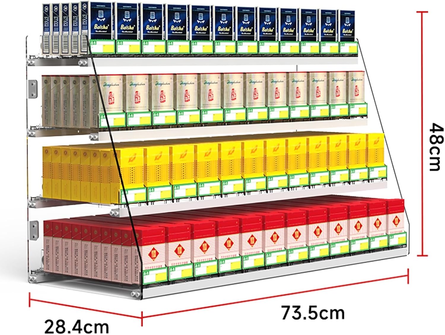 Store Display Shelves, Cigarettes Display Rack, Cigarette Showcases Rack, Acrylic Automatic Cigarette Dispaly Holder, Wall Mounted Cigar, Blunt Wraps Or Candy Display Case ( Color : Clear , Size : 28.