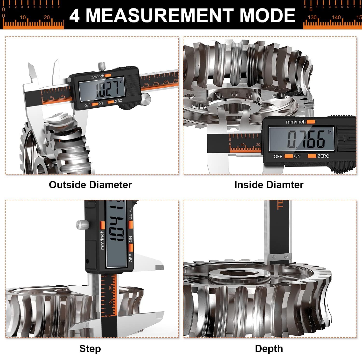 HARDELL Calibre Digital 150mm Pie de Rey Acero Inoxidable con Pantalla LCD