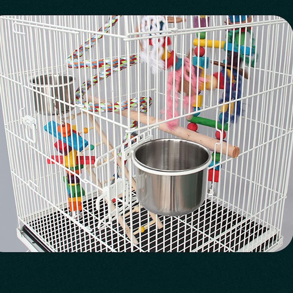 Gabbia Voliera Rack interattivo dell'animale domestico della gabbia per uccelli e gabbia pappagallo mobile con alimentatore adatto per pappagalli canarini, fringuelli, uccelli amore e parrocchetti Bir