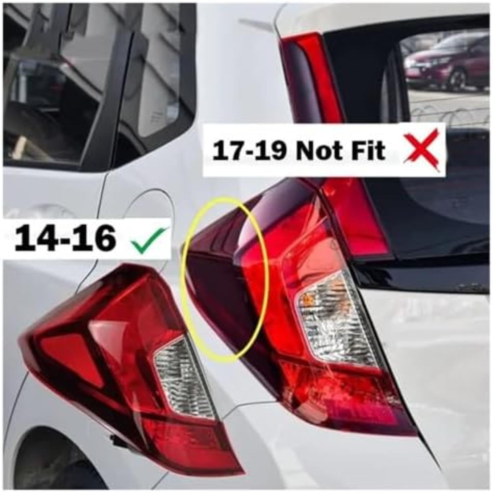 Riflettore paraurti posteriore Lampada posteriore per auto Indicatore di direzione automatico Gruppo fanale posteriore senza lampadina, per JAZZ, per Hatchback 2014-2016 (Only right)