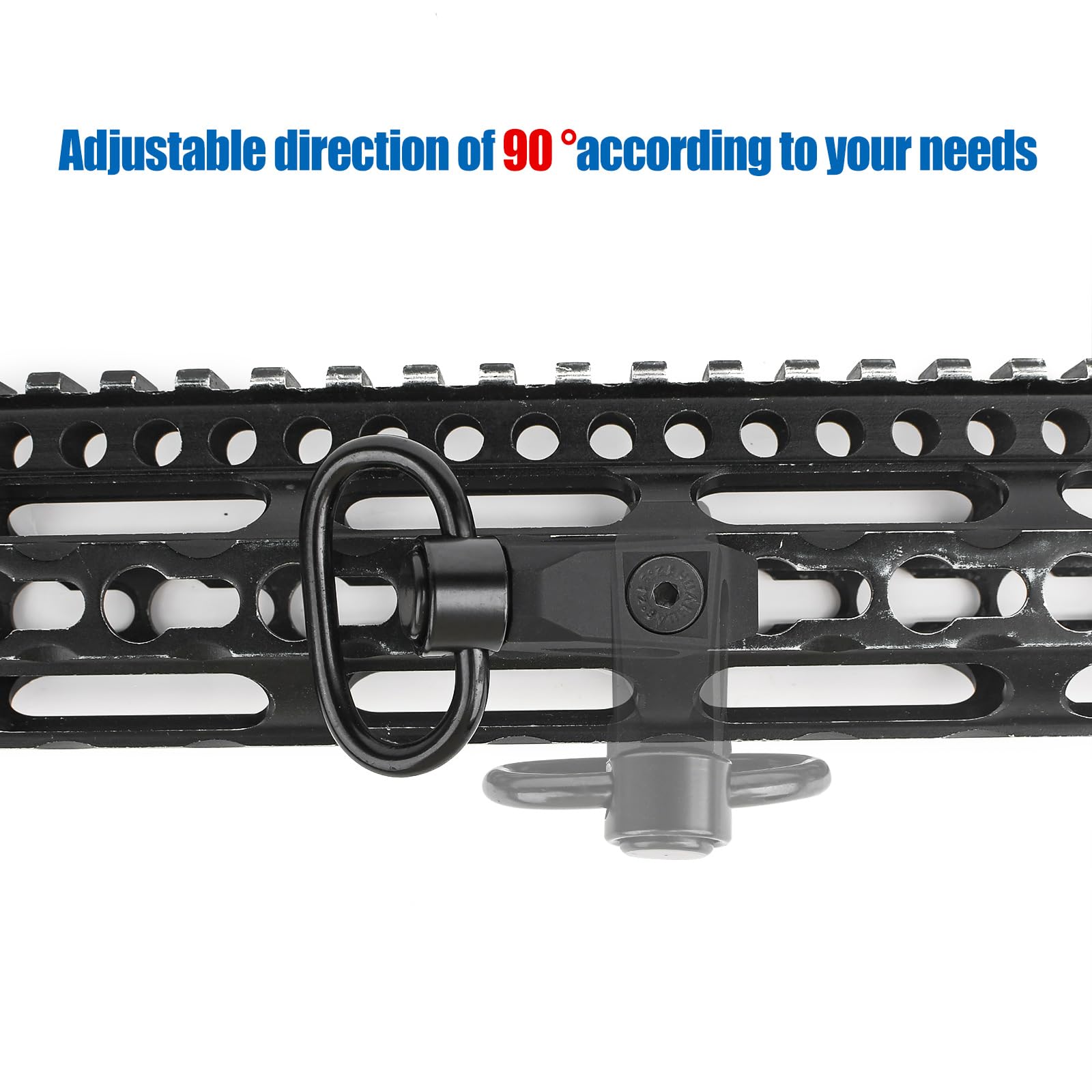 QD Sling Swivel Mount 30°Bevelled, Adattatore Tattico per Montaggio Fionda su Rotaia a Sgancio Rapido per Sistema Ferroviario MLOK/KEYMOD, Nero