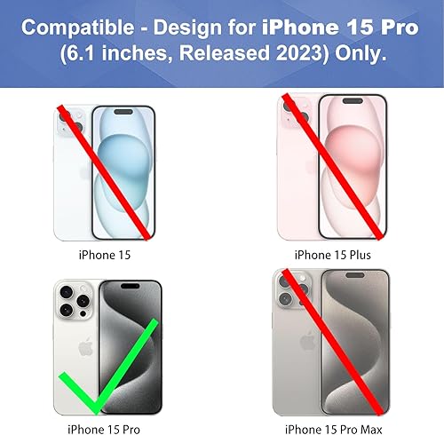 Miniatura 69 de Ailiber Funda compatible con iPhone 15 Pro Max, funda para iPhone 15 Pro Max con lente de cámara y protector de pantalla, soporte giratorio