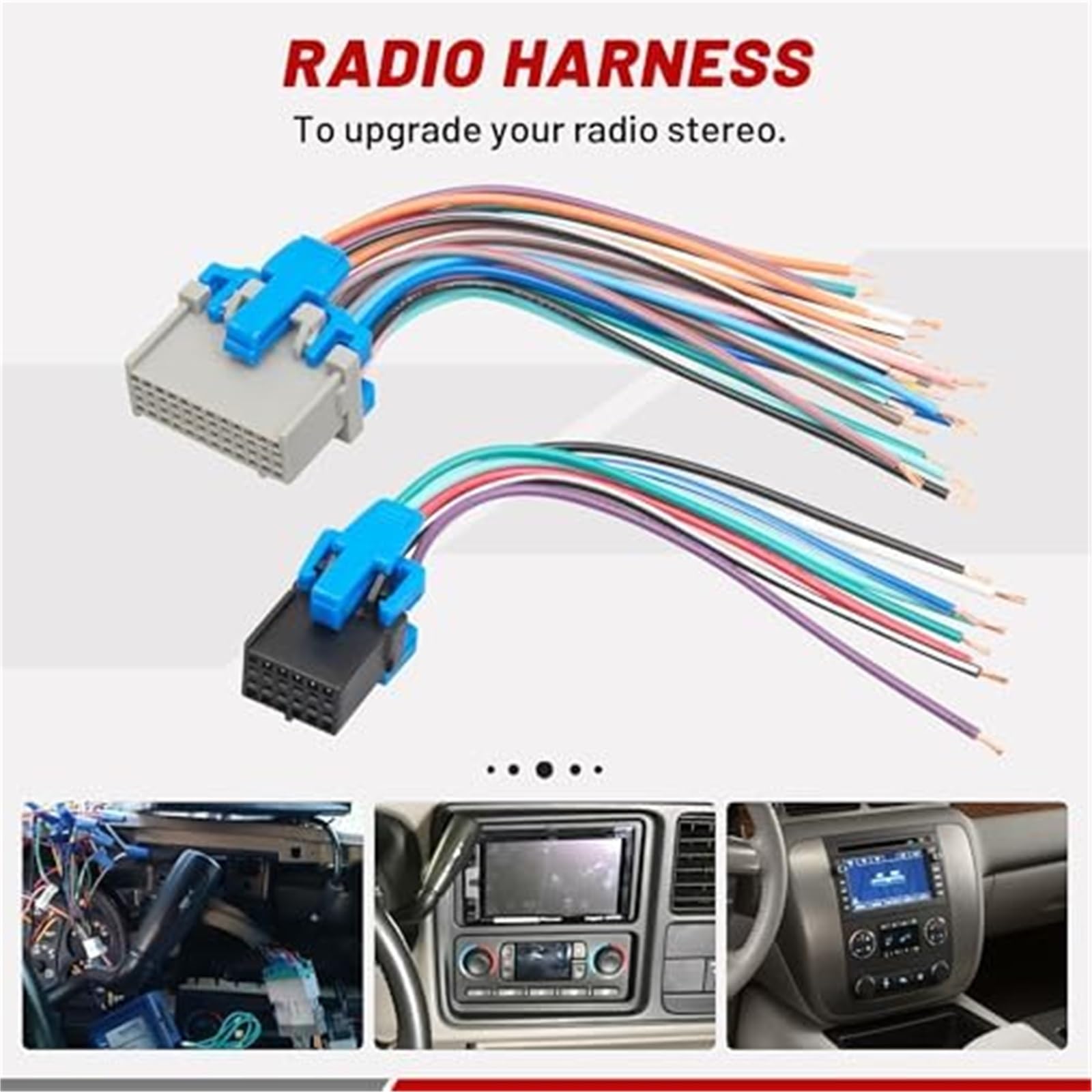 Cable adaptador para estéreo de automóvil, Pexorin Conector hembra de arnés de cables de radio OE for automóvil 2002-2007 GM, for GMC Sierra, for Chevy, Silverado, for Buick, for Cadillac, Pontiac, re
