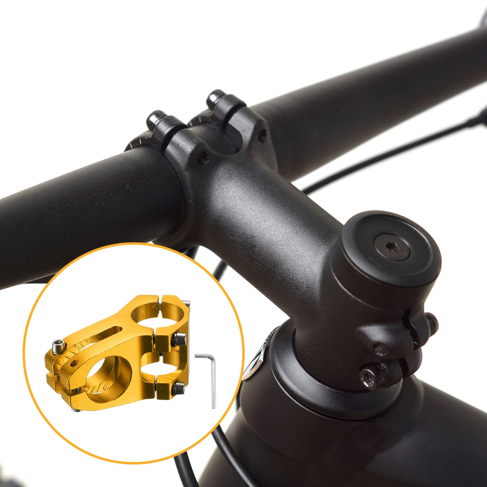 Pied de Guidon de Vélo Léger Adapté au Guidon de Vélo de 25,4 Mm Noir
