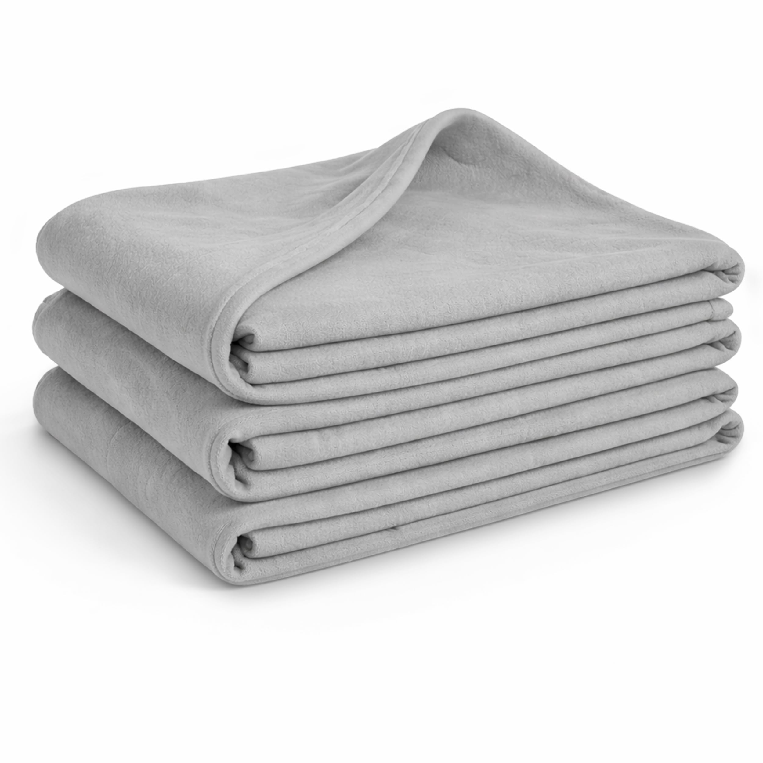 Glart G3PG Oeko Tex Fleece Blankets Set of 3-130x160 cm, 100% Polyester, 200 g/m² - platinum grey, versatile as living, cuddle, sofa, guest or picnic blanket.