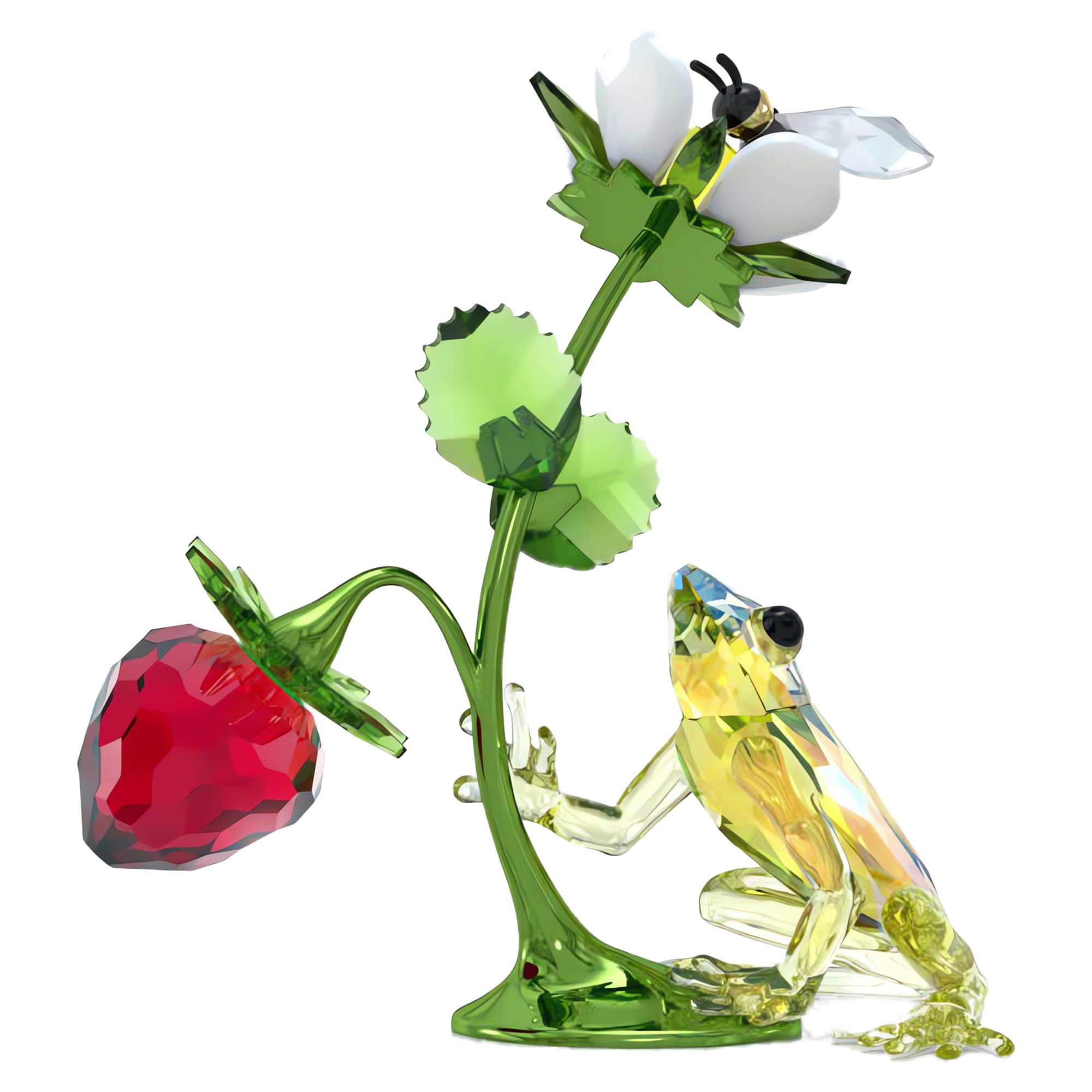 Swarovski Idyllia Frog, Bee and Strawberry Figurine, Multicoloured Crystals with Lacquered Metal Accents - Image 3