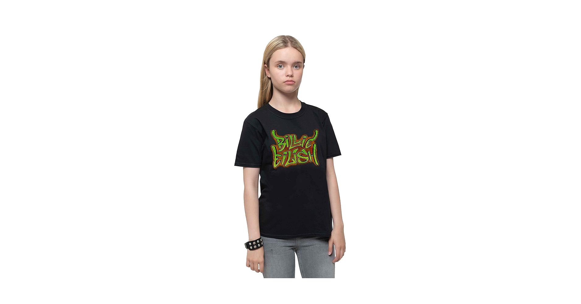 Billie Eilish Kids T Shirt Graffiti Logo New Official Black Ages 1