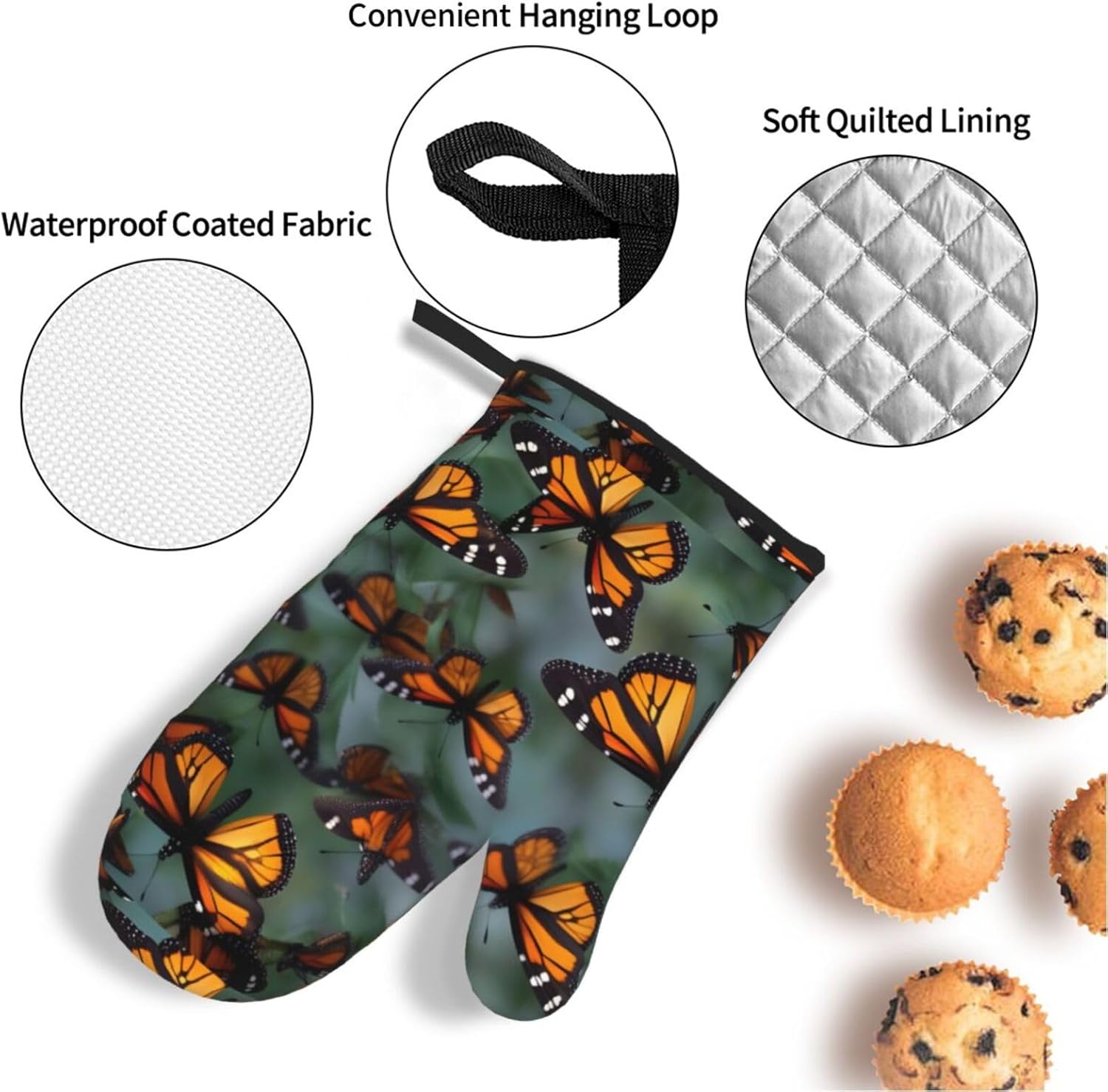 Monarch butterflies Kitchen baking four piece set, fit for cooking and baking, oven, microwave, and outdoor barbecue
